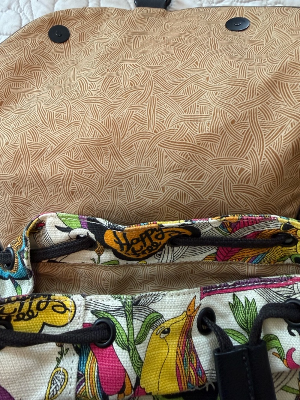 Sakroots Peace Print Canvas Backpack Large - Picture 4 of 9